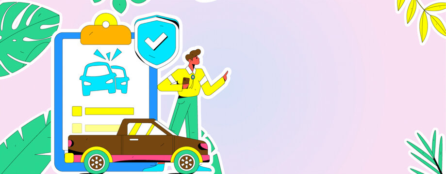 汽車保險矢量插畫