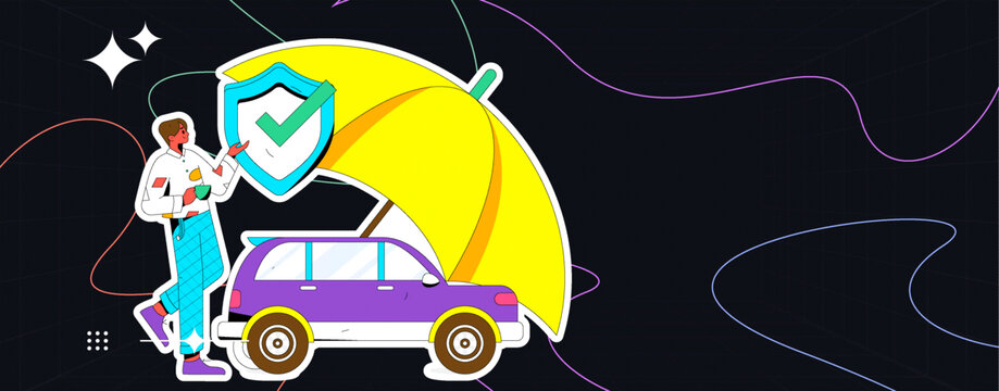 汽車保險矢量插畫