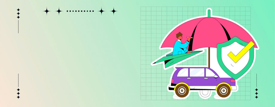 汽車保險矢量插畫