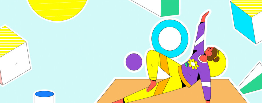 瑜伽矢量插畫