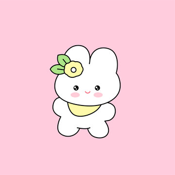 可愛卡通小兔子插畫