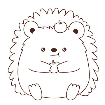 森林動(dòng)物刺猬插畫