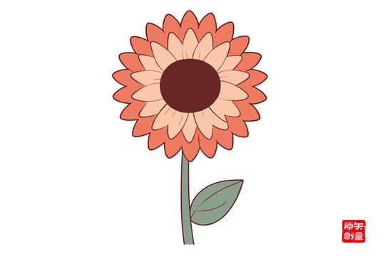 簡(jiǎn)約卡通向日葵插畫(huà)