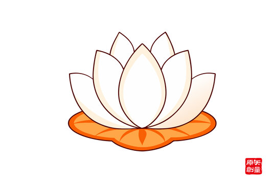 簡(jiǎn)約手繪白色蓮花圖案