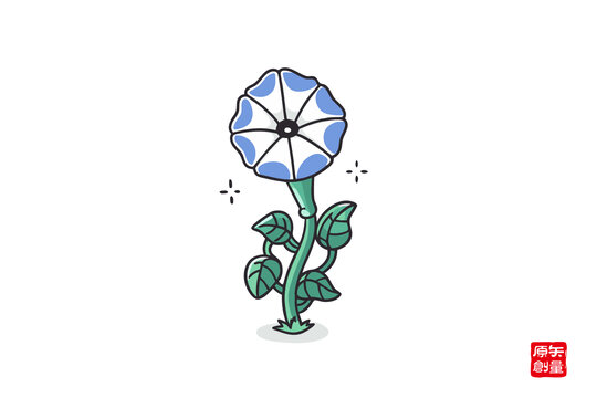 藍(lán)白手繪風(fēng)可愛(ài)牽?；? style=