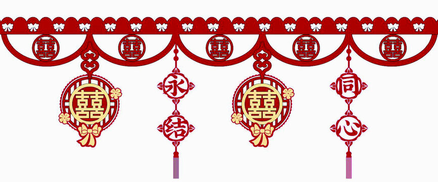 中式喜慶結(jié)婚裝飾掛件