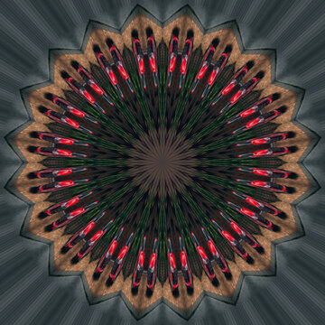 絢麗對稱幾何花紋圖案