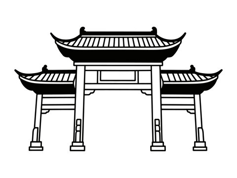 中式傳統(tǒng)牌坊矢量圖