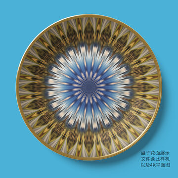 精美花紋裝飾圓盤圖案展示