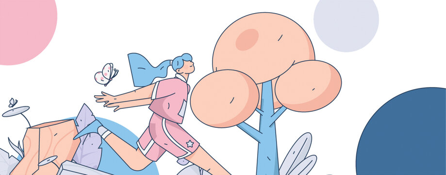 跑步矢量插畫