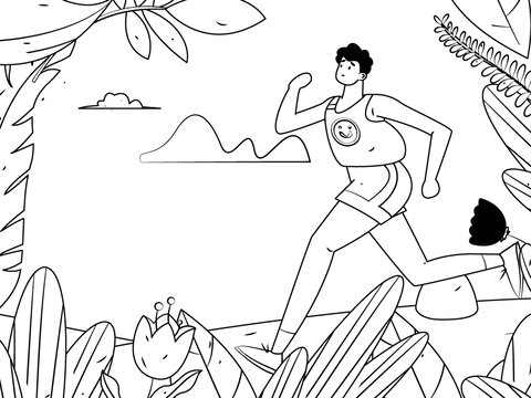跑步矢量插畫