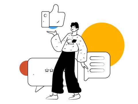 評論矢量插畫