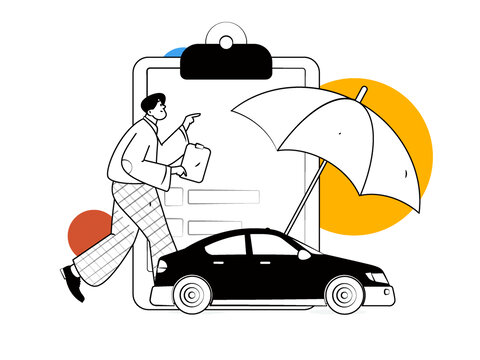 汽車保險矢量插畫