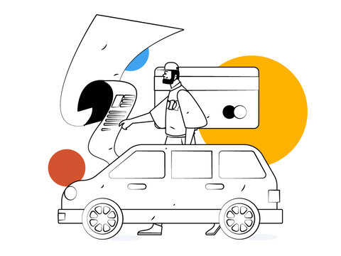汽車保險(xiǎn)矢量插畫