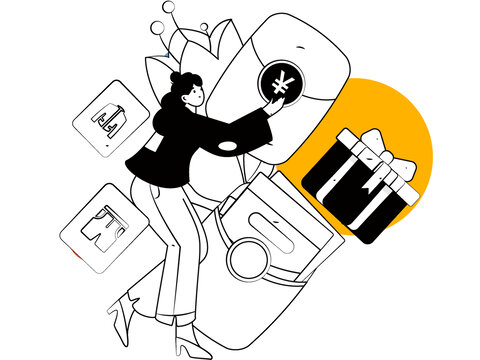 網(wǎng)購(gòu)矢量插畫