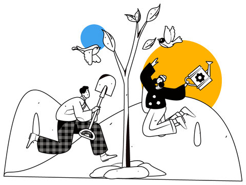 植樹節(jié)矢量插畫