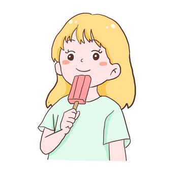 夏天六一兒童節(jié)小孩吃冰淇淋免摳元素