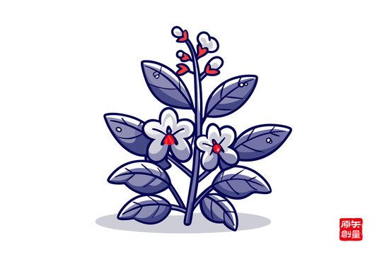 手繪清新花卉植物水仙花插畫