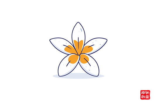 簡(jiǎn)約手繪五瓣花朵圖案桂花