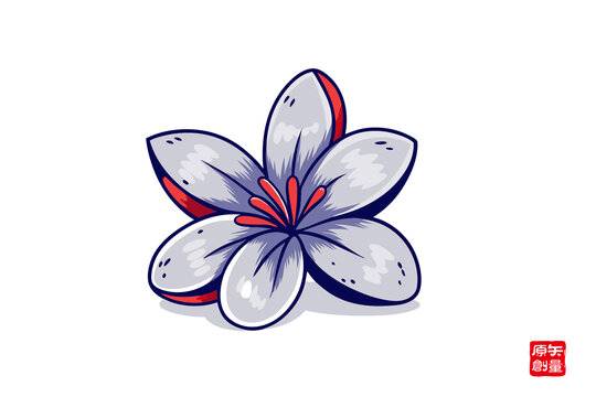 手繪簡(jiǎn)約風(fēng)五瓣花朵圖案桂花