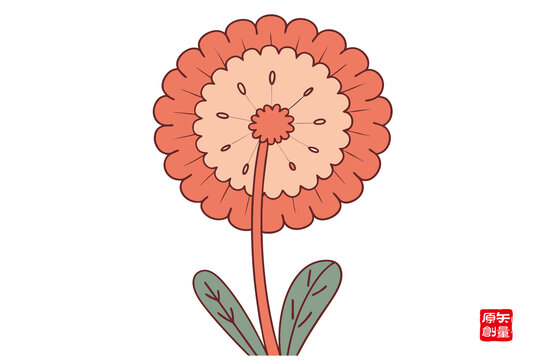 手繪簡約風(fēng)單朵花卉圖案