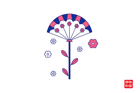 手繪花朵圖案浦公英