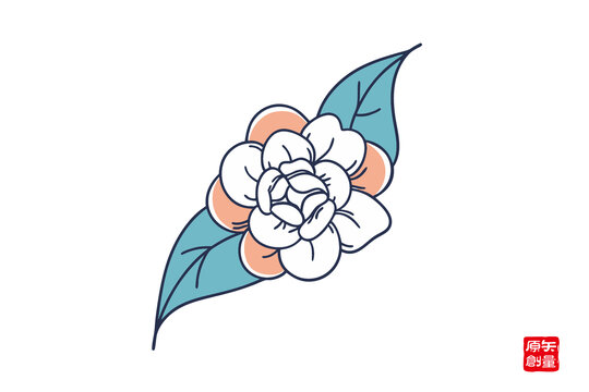 手繪簡約花卉圖案茉莉花設(shè)計(jì)