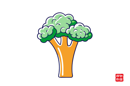 卡通風(fēng)格西蘭花插畫(huà)