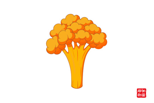 卡通風(fēng)格的橙色西蘭花圖案