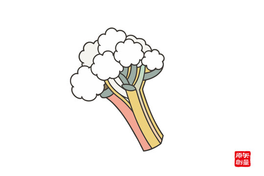彩色卡通西蘭花插畫