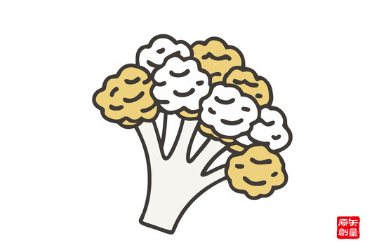 卡通風格的花椰菜插畫