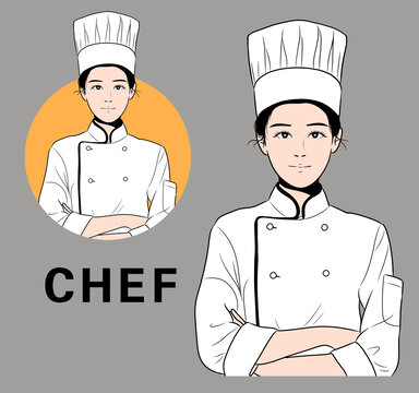 女廚師卡通形象設(shè)計(jì)素材插畫人的職業(yè)