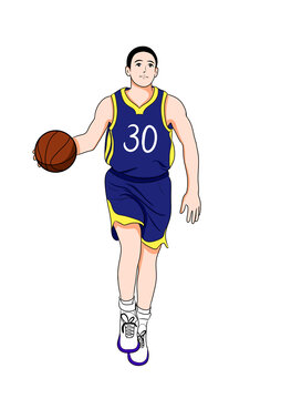 籃球運(yùn)動(dòng)員運(yùn)球瞬間運(yùn)動(dòng)競技