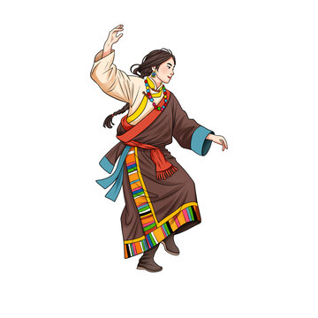 藏族跳舞人物