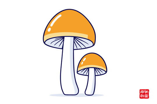 卡通風(fēng)格大小雙生蘑菇