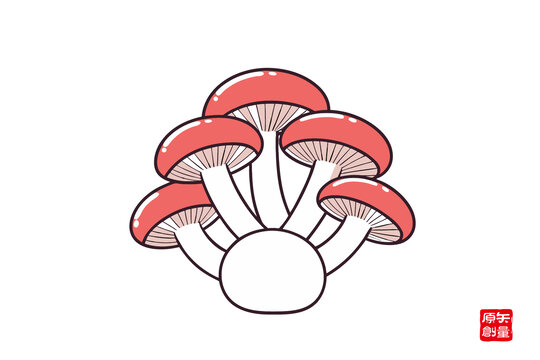 卡通風(fēng)格紅色簇?fù)砟⒐綀D案