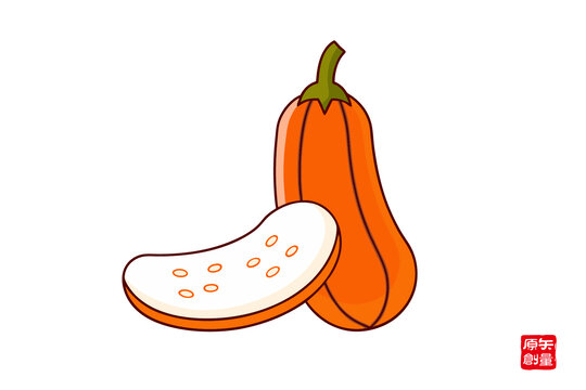 卡通風(fēng)格的南瓜插畫