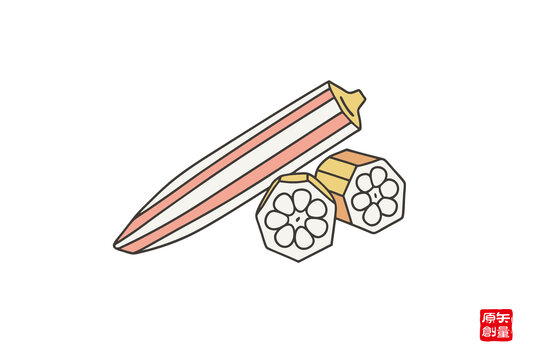 卡通風格的蓮藕插畫
