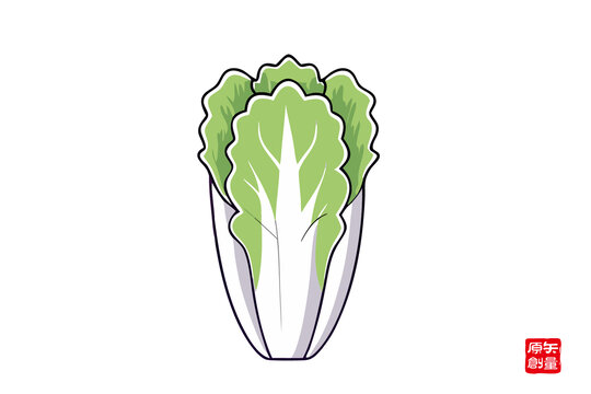 手繪卡通形象小白菜