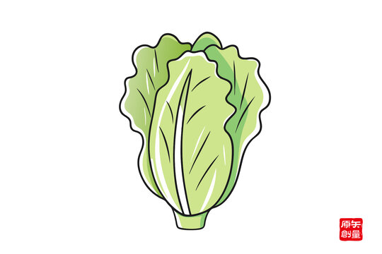 手繪卡通生菜蔬菜插畫