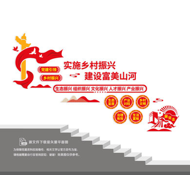鄉(xiāng)村振興樓梯黨建墻