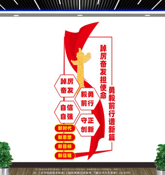 豎版不忘初心牢記使命黨建文化墻