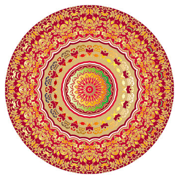 紅色吉祥花紋