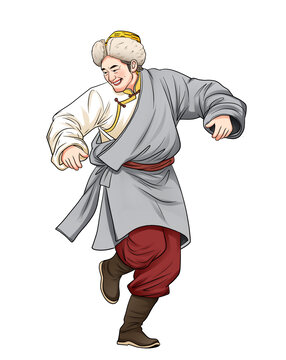 藏族跳舞人物