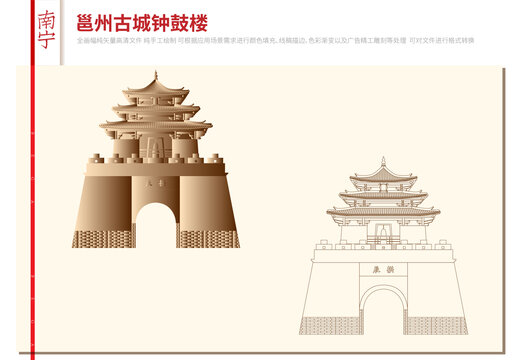 南寧邕州古城鐘鼓樓