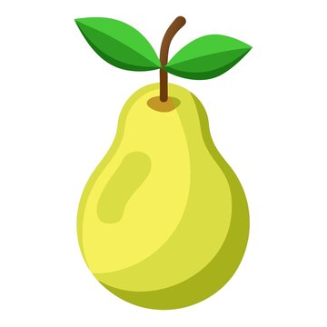 卡通風(fēng)格的黃綠色梨子