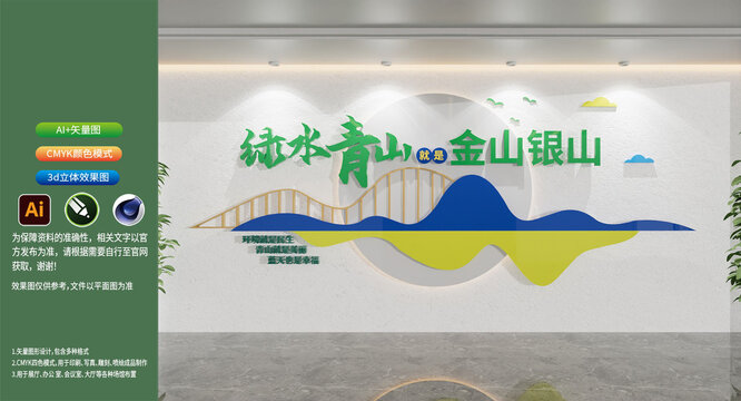 綠水青山就是金山銀山宣傳標語文化墻