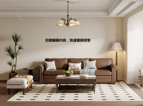 法式客廳墻布壁畫(huà)背景場(chǎng)景圖