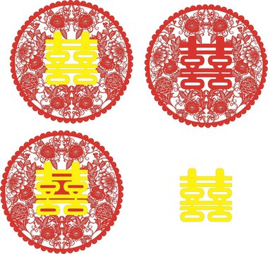 金色雙層喜字