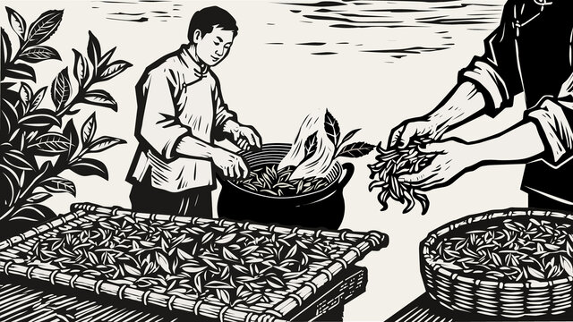 曬茶場景圖